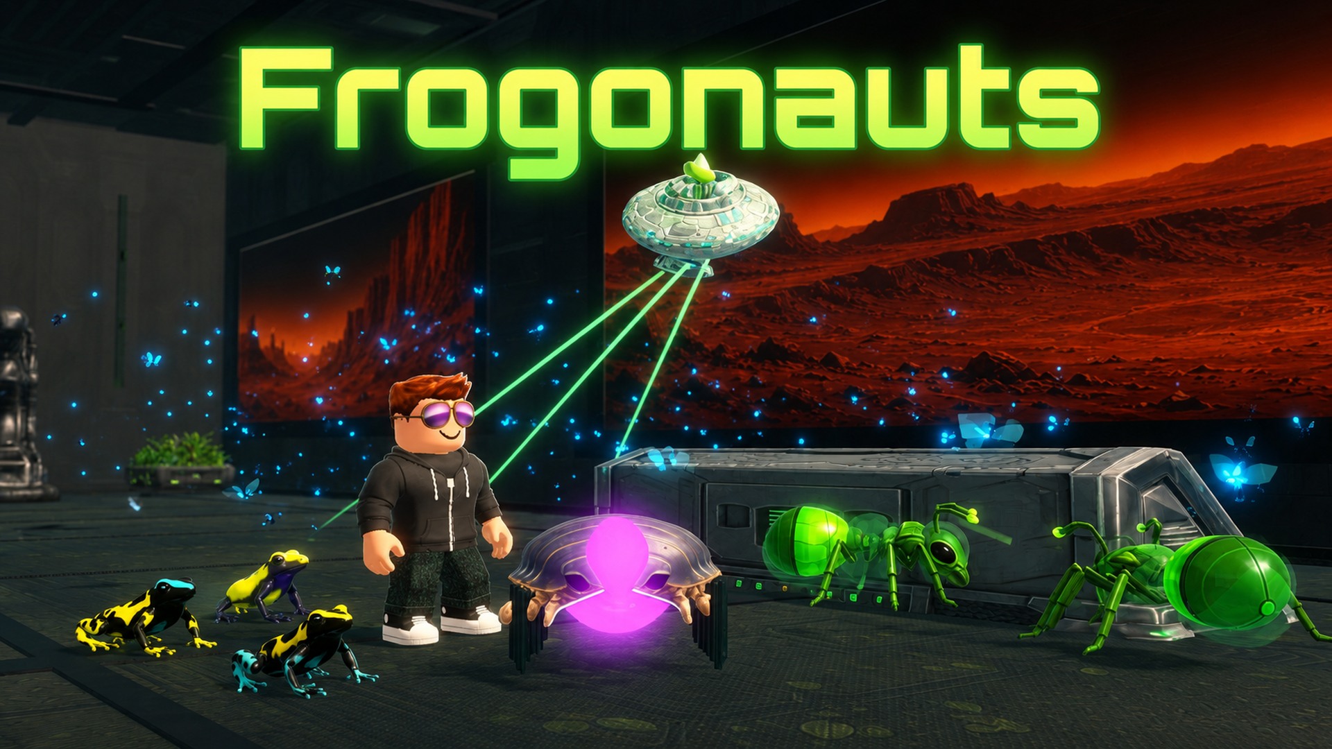 Frogonauts — frog pets, glowing space bugs, alien ants, and a UFO inside the Mars arcade bay